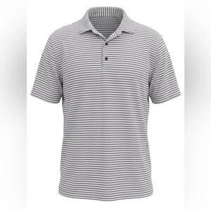 PETER MILLAR MENS POLO SHIRT LAVENDER WHITE STRIPED SIZE XL